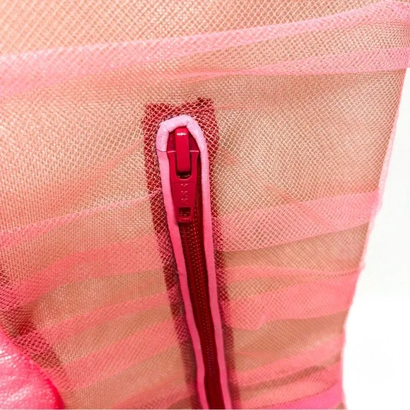 RARE Christian Louboutin SS22 Libellibotta Pink Tulle Knee High Boots Heels 40 - Picture 10 of 15